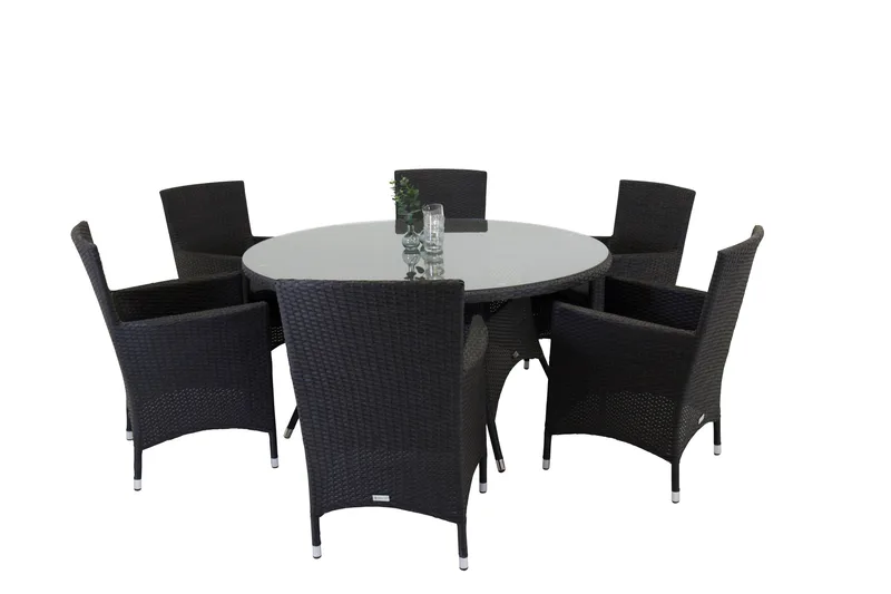 Malin Karmstol Utomhus Svart - Venture Home - Utemöbler - Utestol & trädgårdsstol - Utefåtölj & loungefåtölj