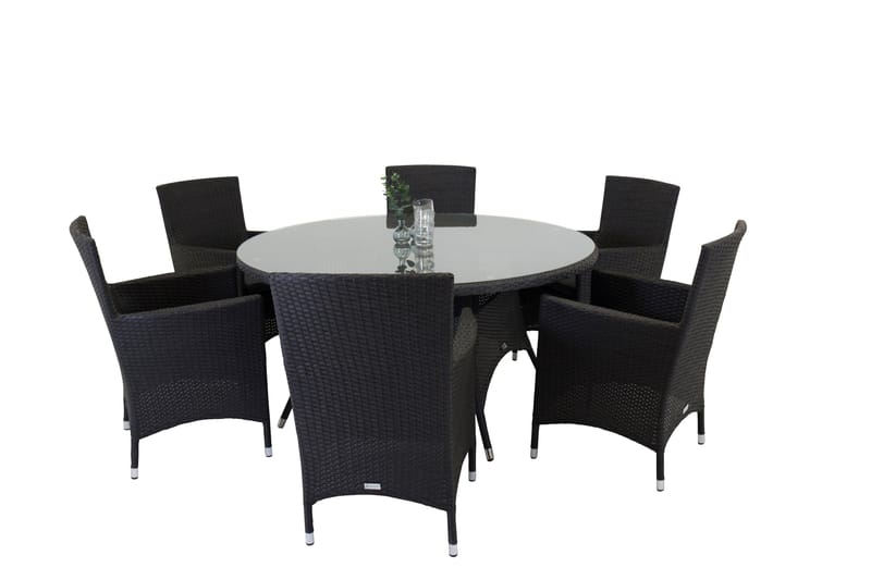 Malin Karmstol Utomhus Svart - Venture Home - Utemöbler - Utestol & trädgårdsstol - Utefåtölj & loungefåtölj