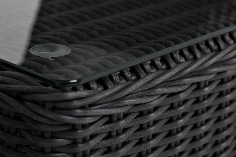 Marcus Caféset med 2 Fåtöljer m Dyna - Svart - Utemöbler - Loungemöbler - Loungestol utomhus