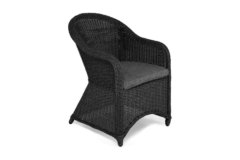 Marcus Light Utefåtölj med Dyna – Loungefåtölj i Konstrotting för Utemöbler, Svart