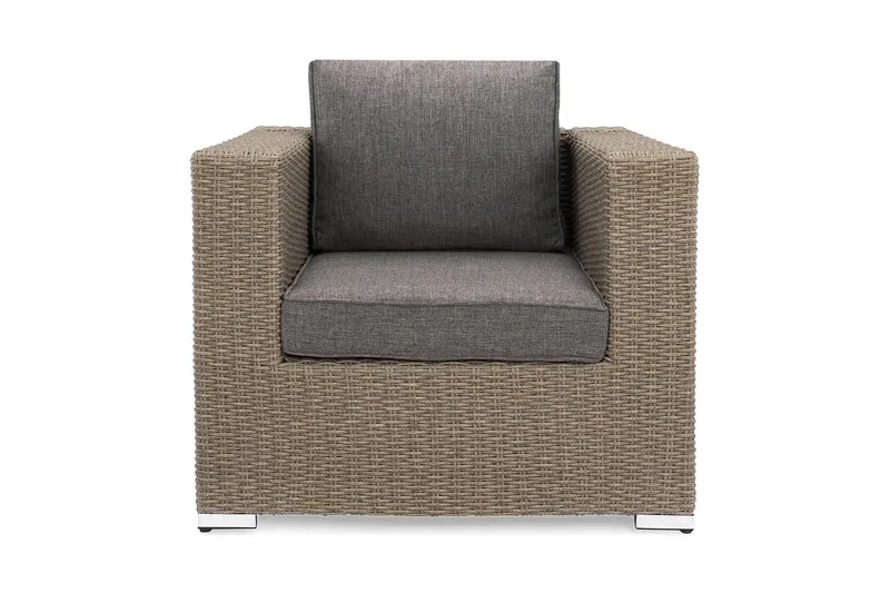 Marcus Loungefåtölj med Dyna - Utefåtölj Rotting Utemöbler - Grå - Utemöbler - Utestol & trädgårdsstol - Utefåtölj & loungefåtölj