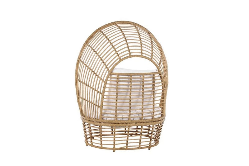 Trädgårdsfåtölj konstrotting natur/vit LIDO - Trä/natur - Utemöbler - Utestol & trädgårdsstol - Utefåtölj & loungefåtölj