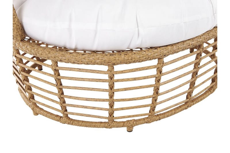 Trädgårdsfåtölj konstrotting natur/vit LIDO - Trä/natur - Utemöbler - Utestol & trädgårdsstol - Utefåtölj & loungefåtölj