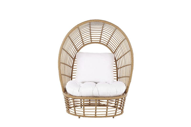 Trädgårdsfåtölj konstrotting natur/vit LIDO - Trä/natur - Utemöbler - Utestol & trädgårdsstol - Utefåtölj & loungefåtölj