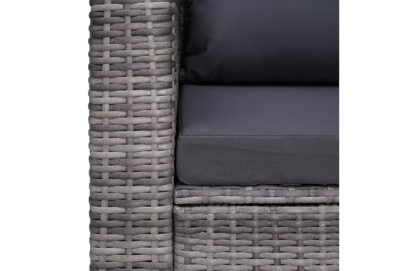 Trädgårdsstol med dyna och kudde konstrotting grå - Grå - Loungestol utomhus - Utefåtölj & loungefåtölj