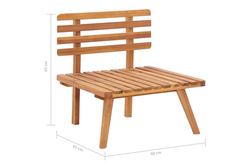 Trädgårdsstol med dynor massivt akaciaträ - Brun - Loungestol utomhus - Utefåtölj & loungefåtölj