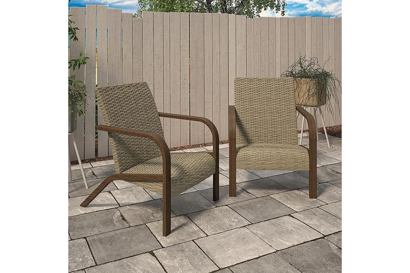 Utefåtölj Grå 2-pack - Dorel Home - Utemöbler - Utestol & trädgårdsstol - Utefåtölj & loungefåtölj
