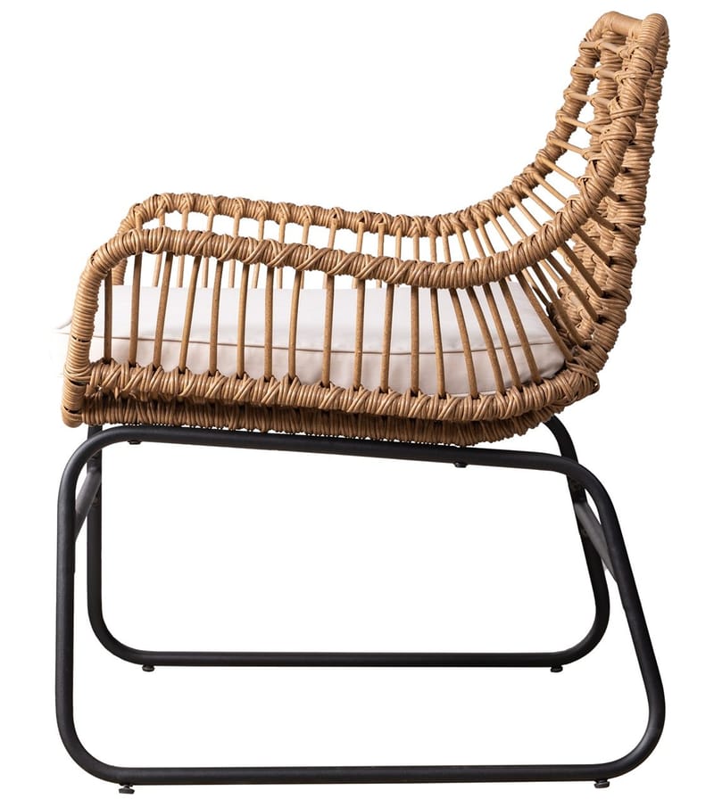 Utematstol Sommar i konstrotting Beige / Svart - 2 st - Svart/Natur - Utemöbler - Utestol & trädgårdsstol - Utefåtölj & loungefåtölj