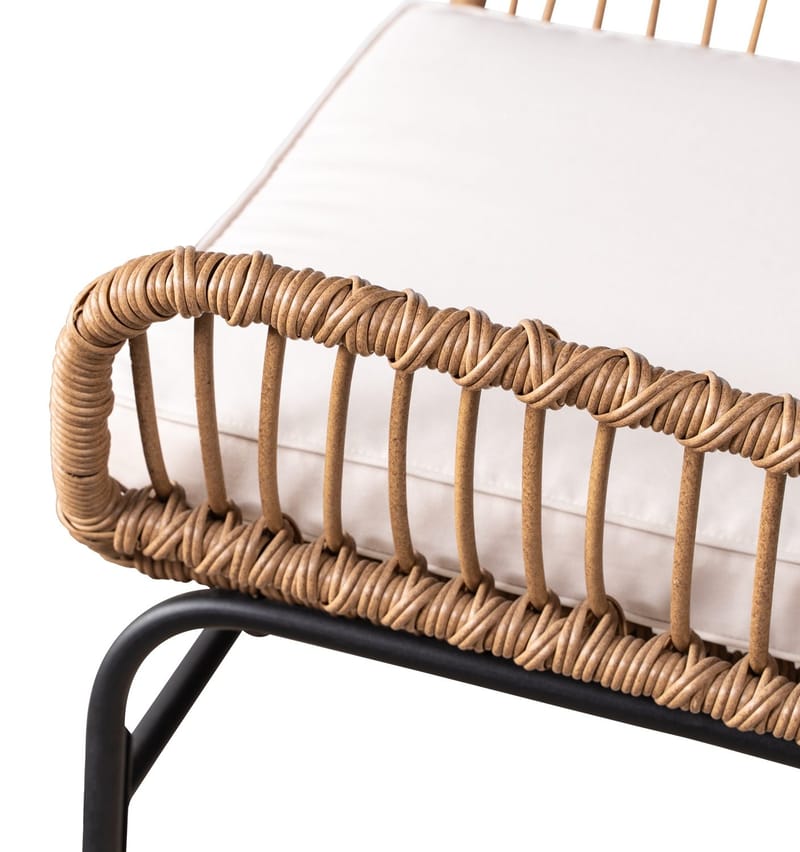 Utematstol Sommar i konstrotting Beige / Svart - 2 st - Svart/Natur - Utemöbler - Utestol & trädgårdsstol - Utefåtölj & loungefåtölj