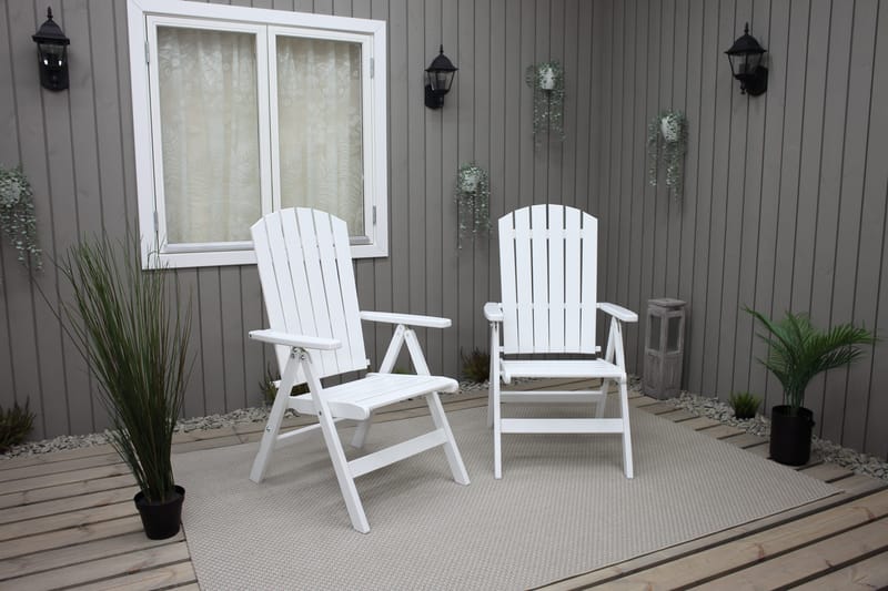 Utestol Baltic Garden Kungshamn Recliner 2-pack, vit - vit - Utemöbler - Utestol & trädgårdsstol - Positionsstol