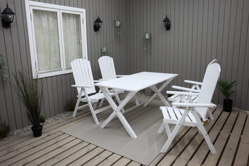 Utestol Baltic Garden Kungshamn Recliner 2-pack, vit - vit - Utemöbler - Utestol & trädgårdsstol - Positionsstol