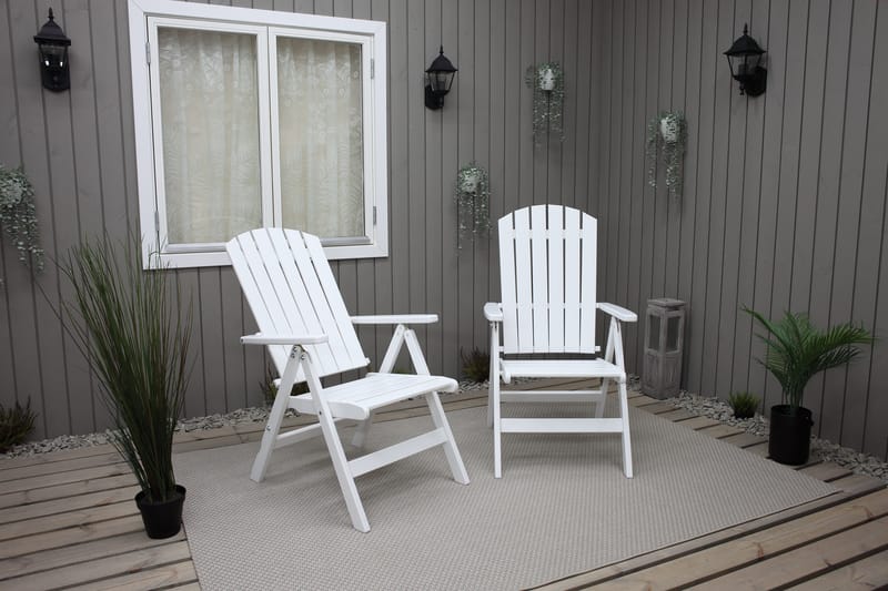 Utestol Baltic Garden Kungshamn Recliner 2-pack, vit - vit - Utemöbler - Utestol & trädgårdsstol - Positionsstol
