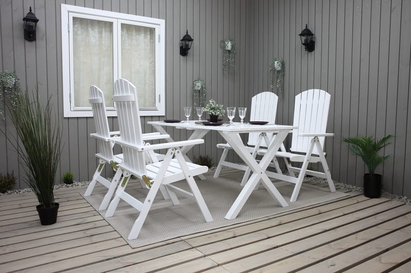 Utestol Baltic Garden Kungshamn Recliner 2-pack, vit - vit - Utemöbler - Utestol & trädgårdsstol - Positionsstol