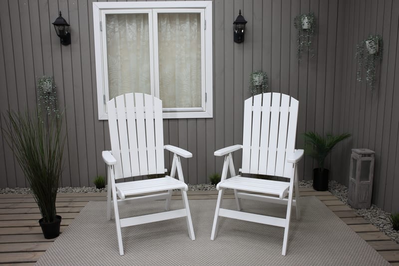 Utestol Baltic Garden Kungshamn Recliner 2-pack, vit - vit - Utemöbler - Utestol & trädgårdsstol - Positionsstol