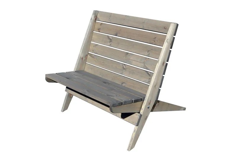 Utestol EcoFurn Granny Double Furu Oljad Grå, Grå