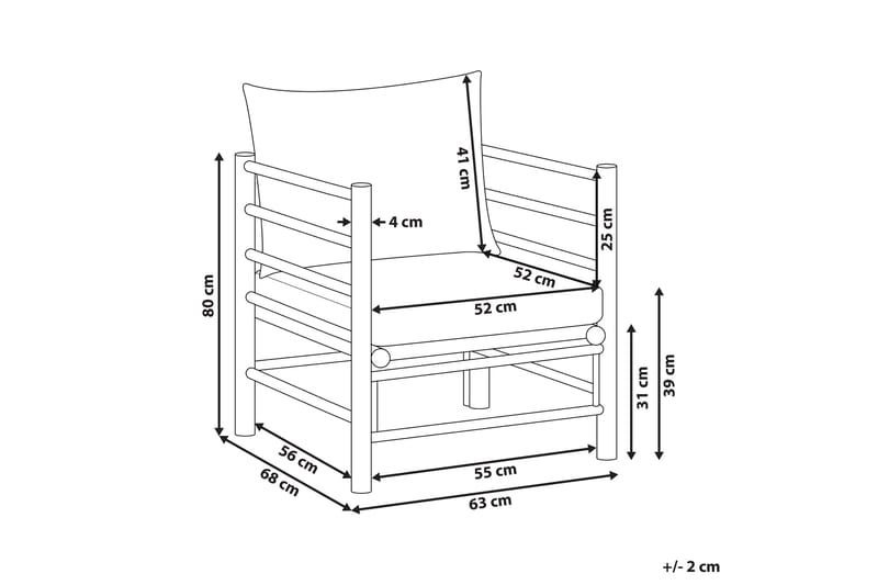 Villa Castelli Utefåtölj - Ljusbrun/Beige - Utemöbler - Utestol & trädgårdsstol - Utefåtölj & loungefåtölj