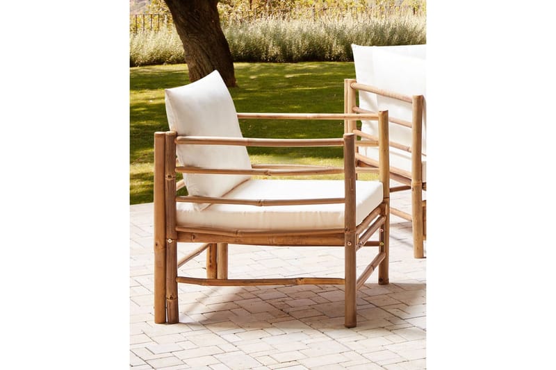 Villa Castelli Utefåtölj - Vit/Ljusbrun - Utemöbler - Utestol & trädgårdsstol - Utefåtölj & loungefåtölj