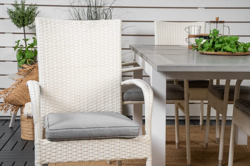 Albany Matgrupp Utomhus 150-210 cm Rektangulär med 6 Anna Utestolar - Grå - Utemöbler - Utegrupp - Matgrupp utomhus