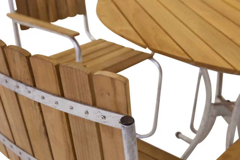 Arild Matgrupp 110 cm Rund + 4 st Matstolar - Utemöbler - Utegrupp - Matgrupp utomhus