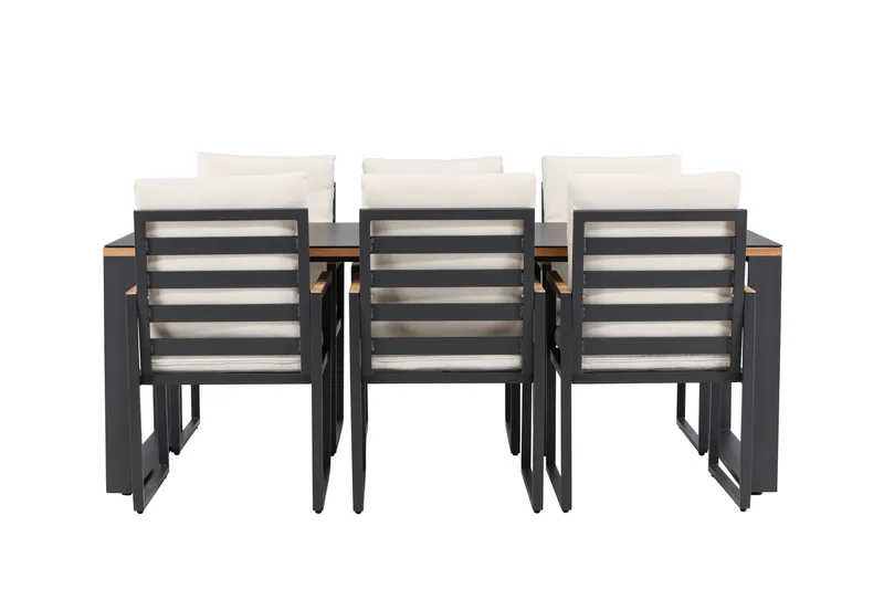 Aspvik Matgrupp 200x100cm - Svart/Teak - Utemöbler - Utegrupp - Matgrupp utomhus