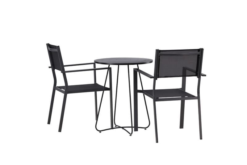 Bacong Matgrupp Utomhus 60 cm Rund med 2 Copacabana Utestolar - Svart - Utemöbler - Utegrupp - Matgrupp utomhus