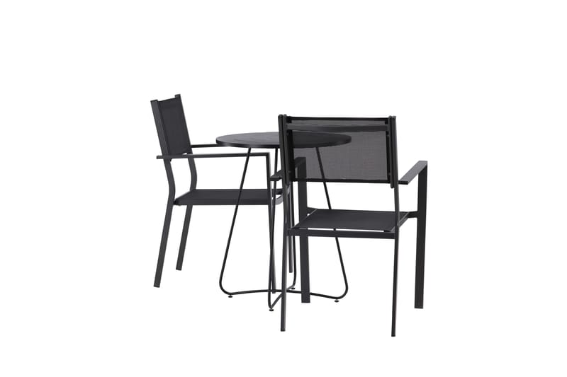 Bacong Matgrupp Utomhus 60 cm Rund med 2 Copacabana Utestolar - Svart - Utemöbler - Utegrupp - Matgrupp utomhus