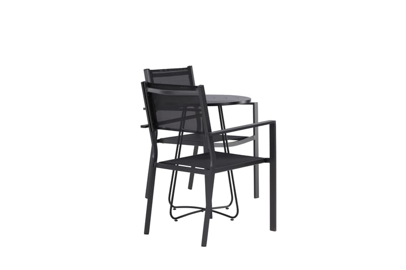 Bacong Matgrupp Utomhus 60 cm Rund med 2 Copacabana Utestolar - Svart - Utemöbler - Utegrupp - Matgrupp utomhus