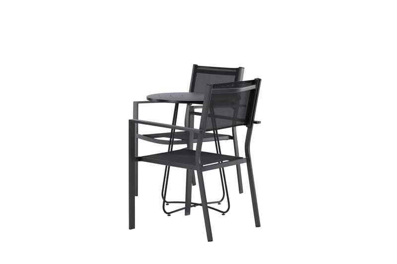 Bacong Matgrupp Utomhus 60 cm Rund med 2 Copacabana Utestolar - Svart - Utemöbler - Utegrupp - Matgrupp utomhus