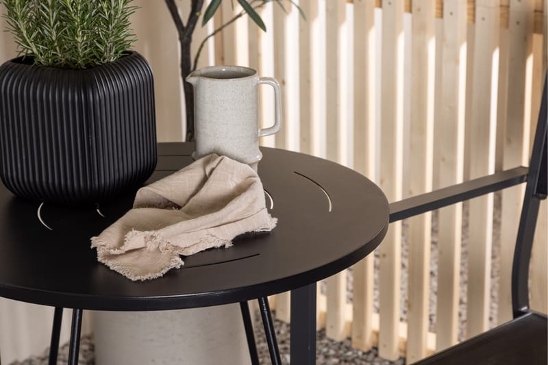 Bacong Matgrupp Utomhus 60 cm Rund med 2 Copacabana Utestolar - Svart - Utemöbler - Utegrupp - Matgrupp utomhus