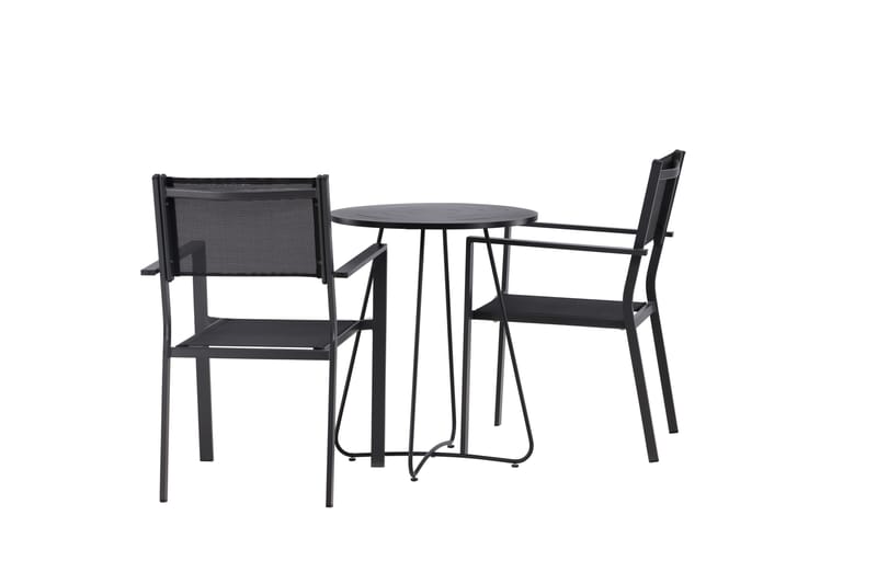Bacong Matgrupp Utomhus 60 cm Rund med 2 Copacabana Utestolar - Svart - Utemöbler - Utegrupp - Matgrupp utomhus