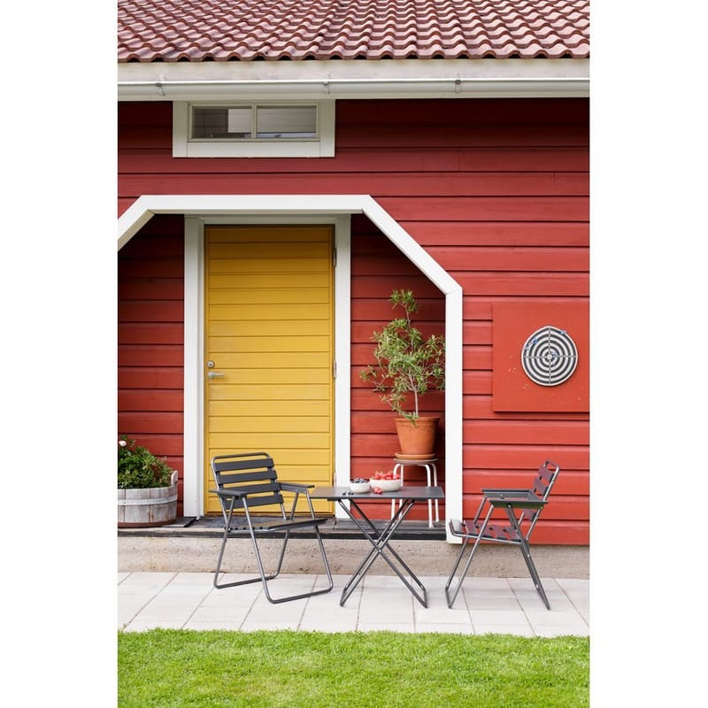 Bordsgruppset Varax Retro 401 + 2 st 305 Grå/Svart - Grå/Svart - Utemöbler - Utegrupp - Matgrupp utomhus