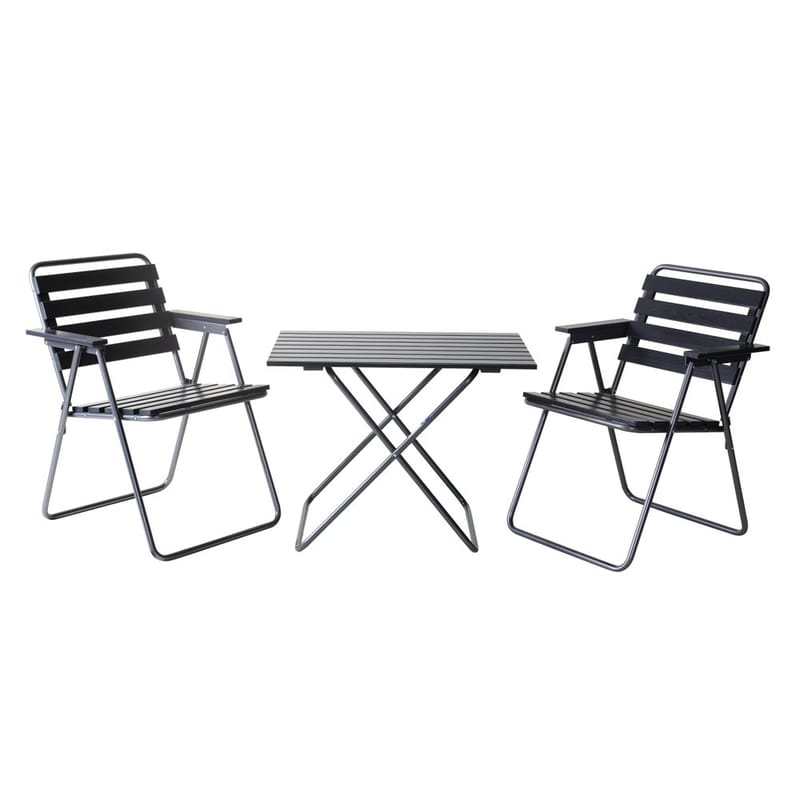 Bordsgruppset Varax Retro 401 + 2 st 305 Grå/Svart, Grå/Svart