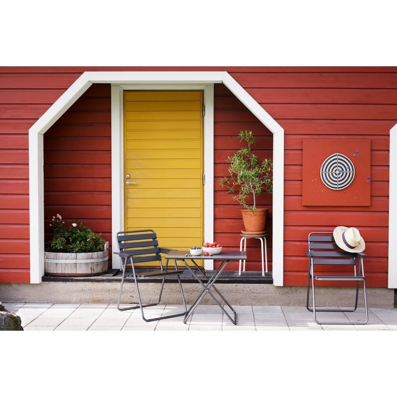 Bordsgruppset Varax Retro 401 + 2 st 305 Grå/Svart - Grå/Svart - Utemöbler - Utegrupp - Matgrupp utomhus