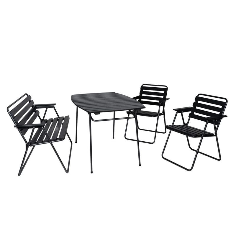 Bordsgruppset Varax Retro 403 + 2 st 305 + 302 Grå/Svart, Grå/Svart