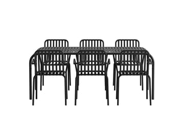 Borneo Matbord Utomhus 200 cm med 6 Peking Karmstol - Utemöbler - Utegrupp - Matgrupp utomhus