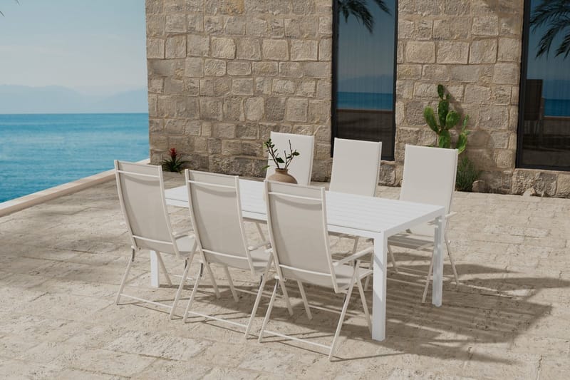 Break Matbord Utomhus 90x205 cm med 6 Levanzo Karmstol