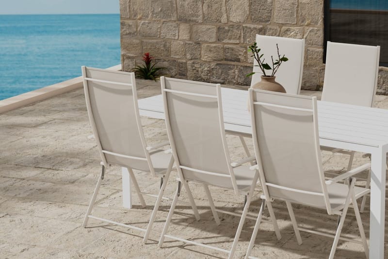 Break Matbord Utomhus 90x205 cm med 6 Levanzo Karmstol - Utemöbler - Utegrupp - Matgrupp utomhus