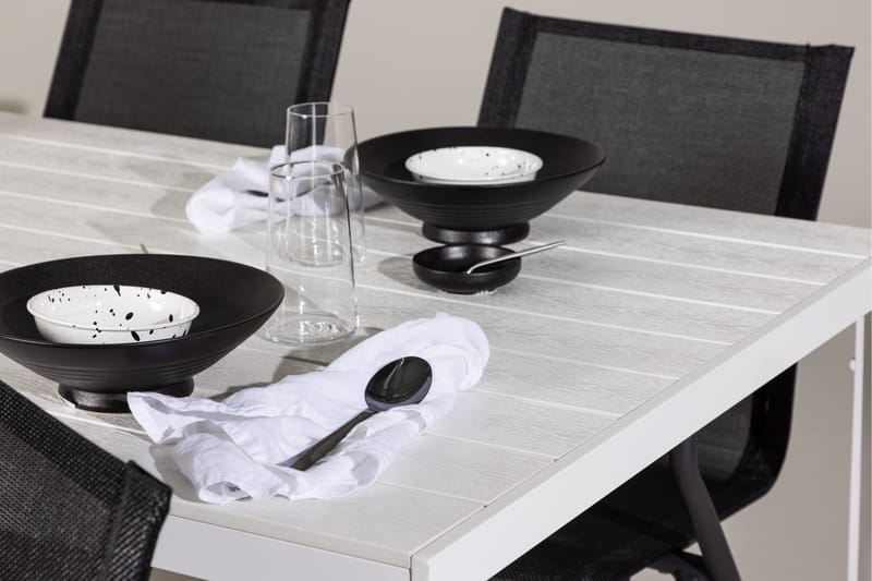 Break Matgrupp Utomhus 205 cm + 6 st Alling Matstolar Svart/Vit - Utemöbler - Utegrupp - Matgrupp utomhus