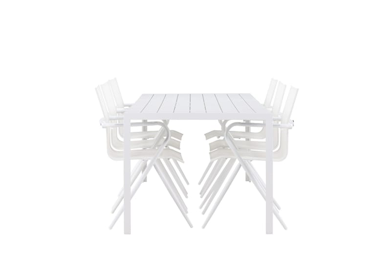 Break Matgrupp 205 cm + 6 st Alling Matstolar Vit - Utemöbler - Utegrupp - Matgrupp utomhus