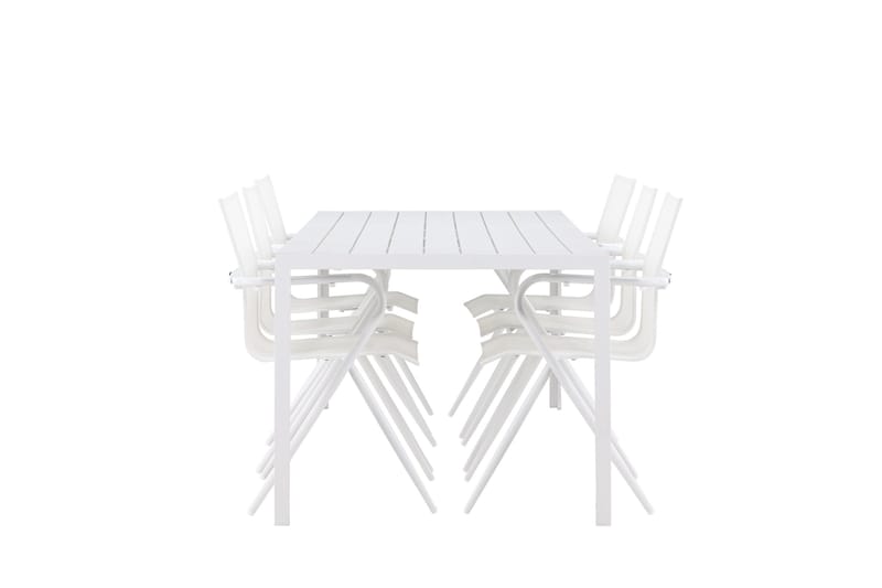 Break Matgrupp 205 cm + 6 st Alling Matstolar Vit - Utemöbler - Utegrupp - Matgrupp utomhus