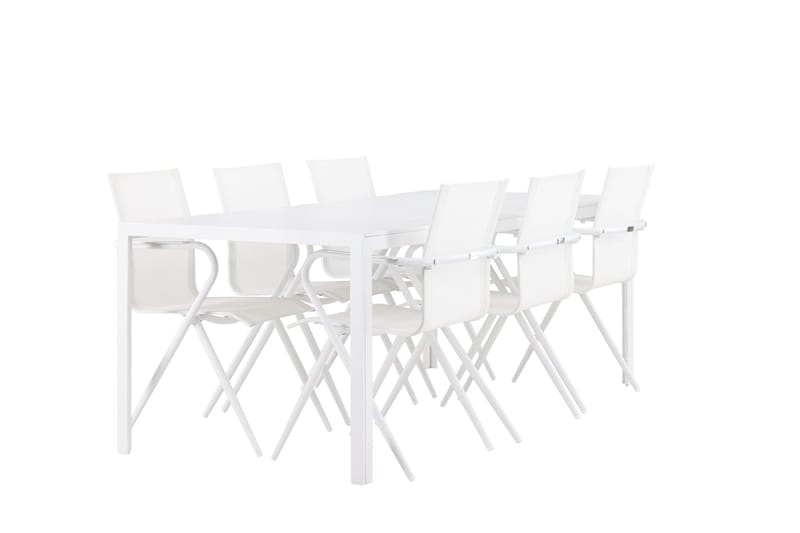 Break Matgrupp 205 cm + 6 st Alling Matstolar Vit - Utemöbler - Utegrupp - Matgrupp utomhus