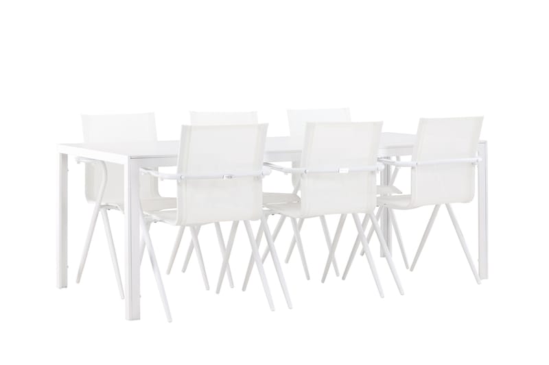Break Matgrupp 205 cm + 6 st Alling Matstolar Vit - Utemöbler - Utegrupp - Matgrupp utomhus