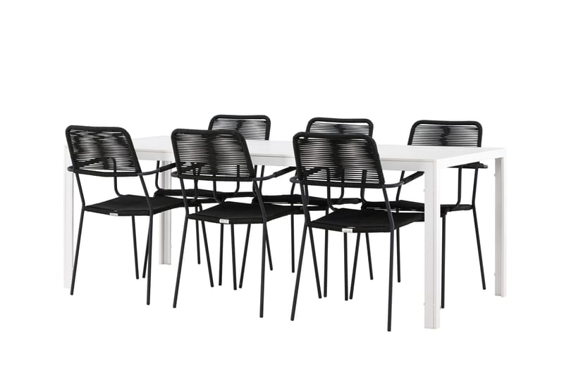 Break Matgrupp Utomhus 205 cm + 6 st Hochanas Matstolar Svart/Brun, undefined