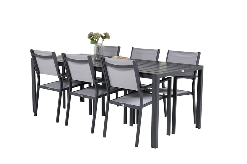 Break Matgrupp Utomhus + 6 Utestolar - Svart - Utemöbler - Utegrupp - Matgrupp utomhus