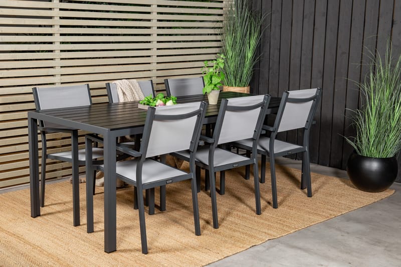 Break Matgrupp Utomhus + 6 Utestolar - Svart - Utemöbler - Utegrupp - Matgrupp utomhus