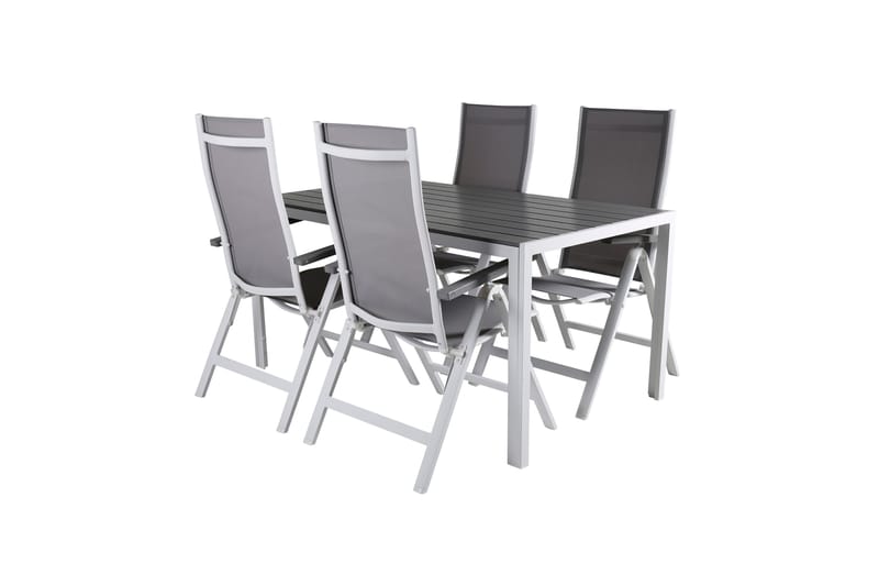 Break Matgrupp Utomhus 150cm + 4 Albany Positionsstolar Vit/Grå - Venture Home - Utemöbler - Utegrupp - Matgrupp utomhus