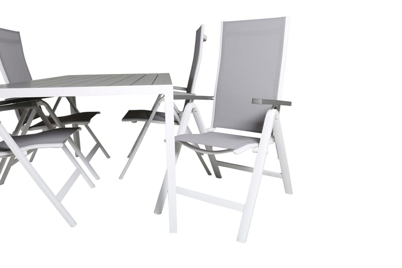 Break Matgrupp Utomhus 150cm + 4 Albany Positionsstolar Vit/Grå - Venture Home - Utemöbler - Utegrupp - Matgrupp utomhus