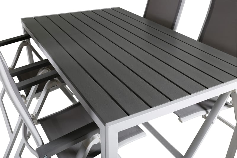 Break Matgrupp Utomhus 150cm + 4 Albany Positionsstolar Vit/Grå - Venture Home - Utemöbler - Utegrupp - Matgrupp utomhus