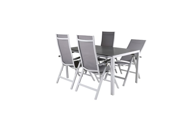 Break Matgrupp Utomhus 150cm + 4 Albany Positionsstolar Vit/Grå - Venture Home - Utemöbler - Utegrupp - Matgrupp utomhus