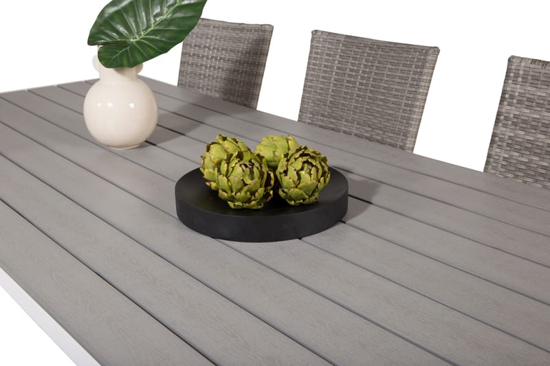 Break Matgrupp Utomhus 205 cm + 6 st Anna Karmstolar Utomhus - Grå /Vit - Utemöbler - Utegrupp - Matgrupp utomhus